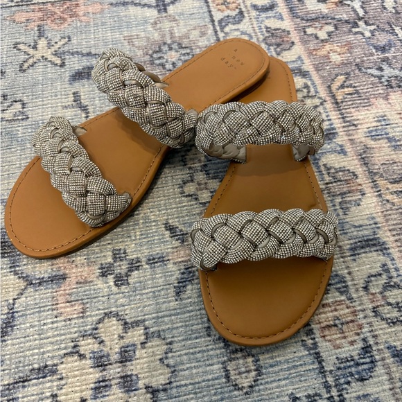a new day Shoes - a new day Braided Sandals in Tan and Silver